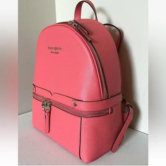 New Kate Spade Day Pack Medium Backpack Pebble Leather Peach Melba